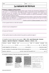 Naissance et révolution de l'écriture - Exercices corrigés - Orient Ancien : Primaire 6 - PDF à imprimer