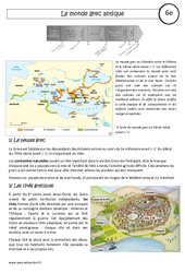 Le monde grec antique - Cours - Civilisation grecque : Primaire 6 - PDF à imprimer