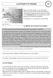 Massalia - Etude de cas - Civilisation grecque : Primaire 6 - PDF à imprimer