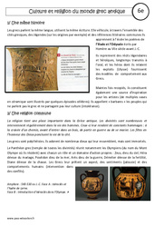 Culture et religion du monde grec antique - Cours - Civilisation grecque : Primaire 6 - PDF à imprimer