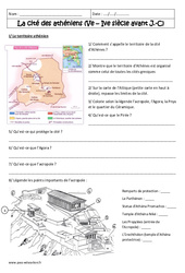 La cité des Athéniens - Exercices corrigés - Civilisation grecque : Primaire 6 - PDF à imprimer