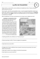 La fête des Panathénées - Etude de cas - Civilisation grecque : Primaire 6 - PDF à imprimer