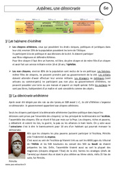 Athènes, une démocratie - Cours - Civilisation grecque : Primaire 6 - PDF à imprimer