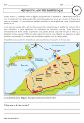 Alexandrie, une ville hellénistique - Etude de cas - Civilisation grecque : Primaire 6 - PDF à imprimer