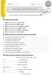 Comment conjuguer au présent les verbes du 3e groupe - Exercices avec correction : Primaire 5 - PDF à imprimer