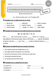 Je m’entraîne avec des exercices sur les déterminants (révision) - Exercices : Primaire 2 - PDF à imprimer