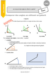 Je compare des angles en utilisant un gabarit - Cours, Leçon : Primaire 4 - PDF à imprimer