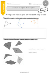 Je compare des angles en utilisant un gabarit - Exercices  : Primaire 4 - PDF à imprimer