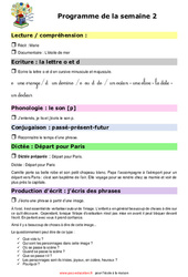 Semaine 2 - école à la maison IEF - Fiches  : Primaire 2