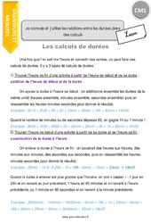 Connaître et utiliser les relations entre les durées dans des calculs - Cours, Leçon : Primaire 4 - PDF à imprimer