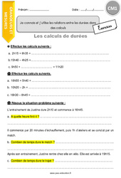 Connaître et utiliser les relations entre les durées dans des calculs - Exercices : Primaire 4 - PDF à imprimer