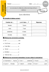 Connaître et utiliser les unités de temps et leurs relations - Exercices : Primaire 4 - PDF à imprimer