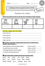 Comment distinguer verbe conjugué et verbe à l’infinitif - Exercices avec correction : Primaire 2 - PDF à imprimer