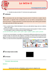 Lettre G - Soutien scolaire - Aide aux devoirs : Primaire 3 - PDF à imprimer