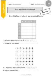 Je me déplace sur un quadrillage - Exercices avec correction : Primaire 2 - PDF à imprimer