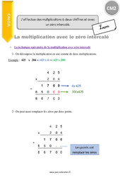 J’effectue des multiplications à deux chiffres et avec un zéro intercalé - Cours, Leçon : Primaire 5 - PDF à imprimer