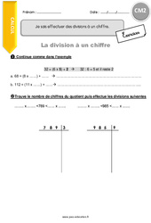 Comment effectuer des divisions à un chiffre - Exercices avec correction : Primaire 5 - PDF à imprimer