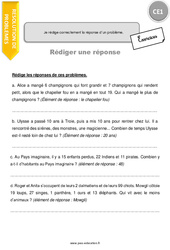 Je rédige correctement la réponse d’un problème - Exercices avec correction : Primaire 2 - PDF à imprimer