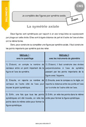 Je complète des figures par symétrie axiale - Cours, Leçon : Primaire 4 - PDF à imprimer