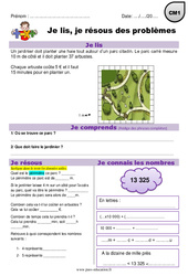 Multiplication, périmètre et euros - Je lis et je résous des problèmes : Primaire 4 - PDF à imprimer