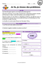Addition, masse et conversion - Je lis et je résous des problèmes : Primaire 4 - PDF à imprimer