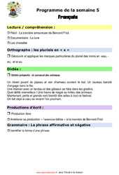 Semaine 5 - école à la maison IEF - Fiches  : Primaire 4