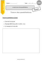 Comment tracer des quadrilatères - Exercices corrigés : Primaire 5 - PDF à imprimer