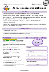 Addition, multiplication et distance - Je lis et je résous : Primaire 4 - PDF à imprimer