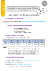 Comment utiliser les mesures de contenances et faire des conversions - Cours, Leçon : Primaire 5 - PDF à imprimer