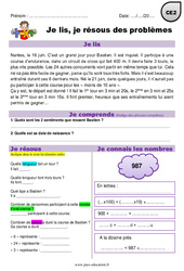 Addition, multiplication, temps et distance - Je lis et je résous des problèmes : Primaire 3 - PDF à imprimer