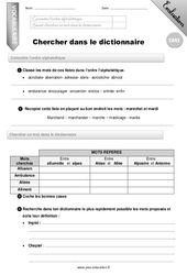 Chercher mot dans le dictionnaire - Examen Evaluation - Bilan : Primaire 5 - PDF à imprimer