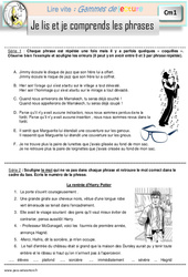 Je lis et comprends les phrases - Gamme de lecture : Primaire 4 - PDF à imprimer