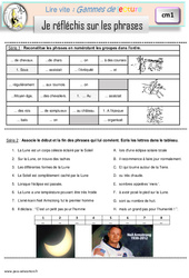 Je réfléchis sur les phrases - Gamme de lecture : Primaire 4 - PDF à imprimer