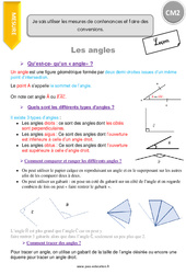 Je compare et trace des angles - Cours, Leçon : Primaire 5 - PDF à imprimer