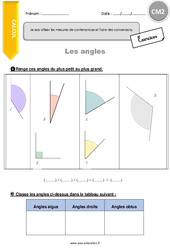 Je compare et trace des angles - Exercices : Primaire 5 - PDF à imprimer
