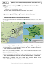 Le parc naturel régional du Pilat - Etude de cas - La France : Secondaire 3 - PDF à imprimer