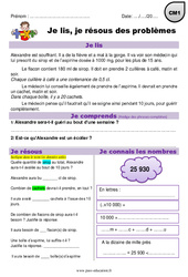 Addition, multiplication, volume - Je lis et je résous des problèmes : Primaire 4 - PDF à imprimer
