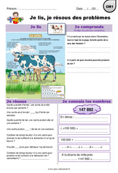 Addition, multiplication, poids, volume - Je lis et je résous des problèmes : Primaire 4 - PDF à imprimer