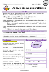 Addition, multiplication, distance, temps - Je lis et je résous des problèmes : Primaire 4 - PDF à imprimer