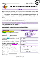 Addition, multiplication, euros - Je lis et je résous des problèmes : Primaire 4 - PDF à imprimer