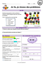 Addition, soustraction, poids, euros - Je lis et je résous des problèmes : Primaire 4 - PDF à imprimer