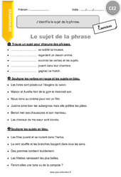 J’identifie le sujet de la phrase - Exercices avec correction : Primaire 3 - PDF à imprimer