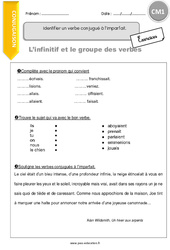 Identifier un verbe conjugué à l’imparfait - Exercices avec correction : Primaire 4 - PDF à imprimer
