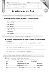Le présent de l'indicatif - Examen Evaluation - Bilan : Primaire 5 - PDF à imprimer
