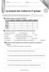 Le présent des verbes du 3e groupe - Examen Evaluation - Bilan : Primaire 5 - PDF à imprimer