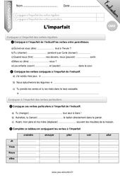 L'imparfait - Examen Evaluation - Bilan : Primaire 5 - PDF à imprimer