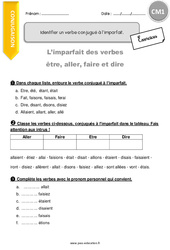 Identifier un verbe conjugué à l’imparfait - Exercices avec correction : Primaire 4 - PDF à imprimer