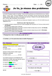 Addition, soustraction, multiplication - Je lis et je résous des problèmes : Primaire 4 - PDF à imprimer