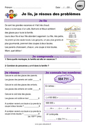 Problèmes mathématiques en autonomie sur l'addition, multiplication, partage et euros - Je lis et je résous des problèmes : Primaire 4 - PDF à imprimer