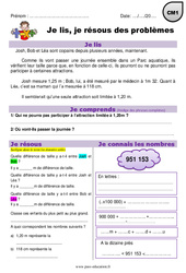 Mesures, addition et soustraction - Je lis et je résous des problèmes : Primaire 4 - PDF à imprimer